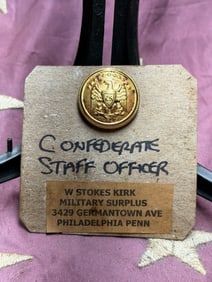 Civil War Confederate Staff Officer Headgear Badge, South Carolina by J. H. Silverberg, Charleston