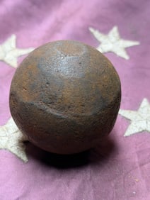 American Revolutionary War Iron Shot Ball (18th Century Artillery Projectile)