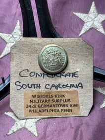 Confederate States of America Button, South Carolina — American Civil War (1861–1865)