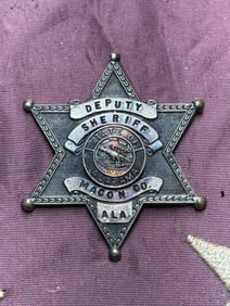 1800's Macon County Alabama Deputy Sheriff Badge – State of Alabama Law Enforcement Star