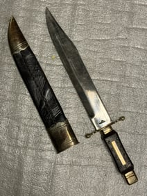 Blade of Authority: Bowie Knife with Silver-Mounted Scabbard, Mid-19th Century?? By Walker & Hall