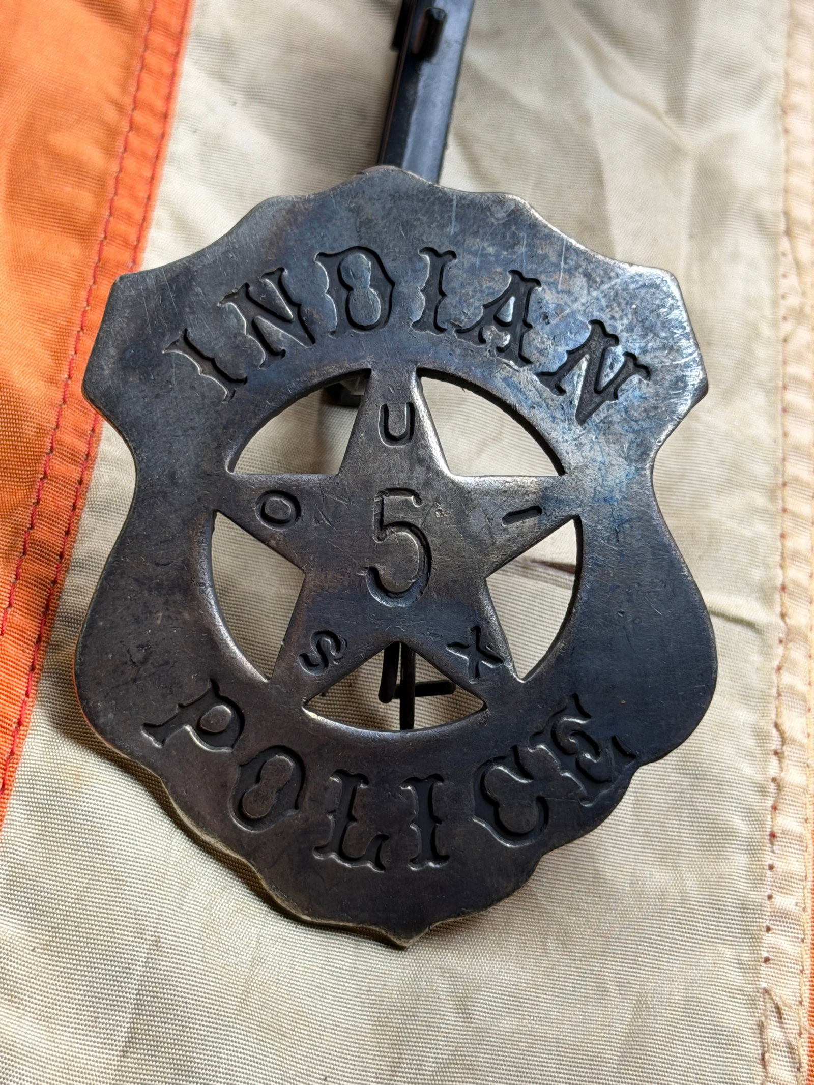 Civil War Indiana Police Badge, Shield Form, No. 5 (1 of 3)