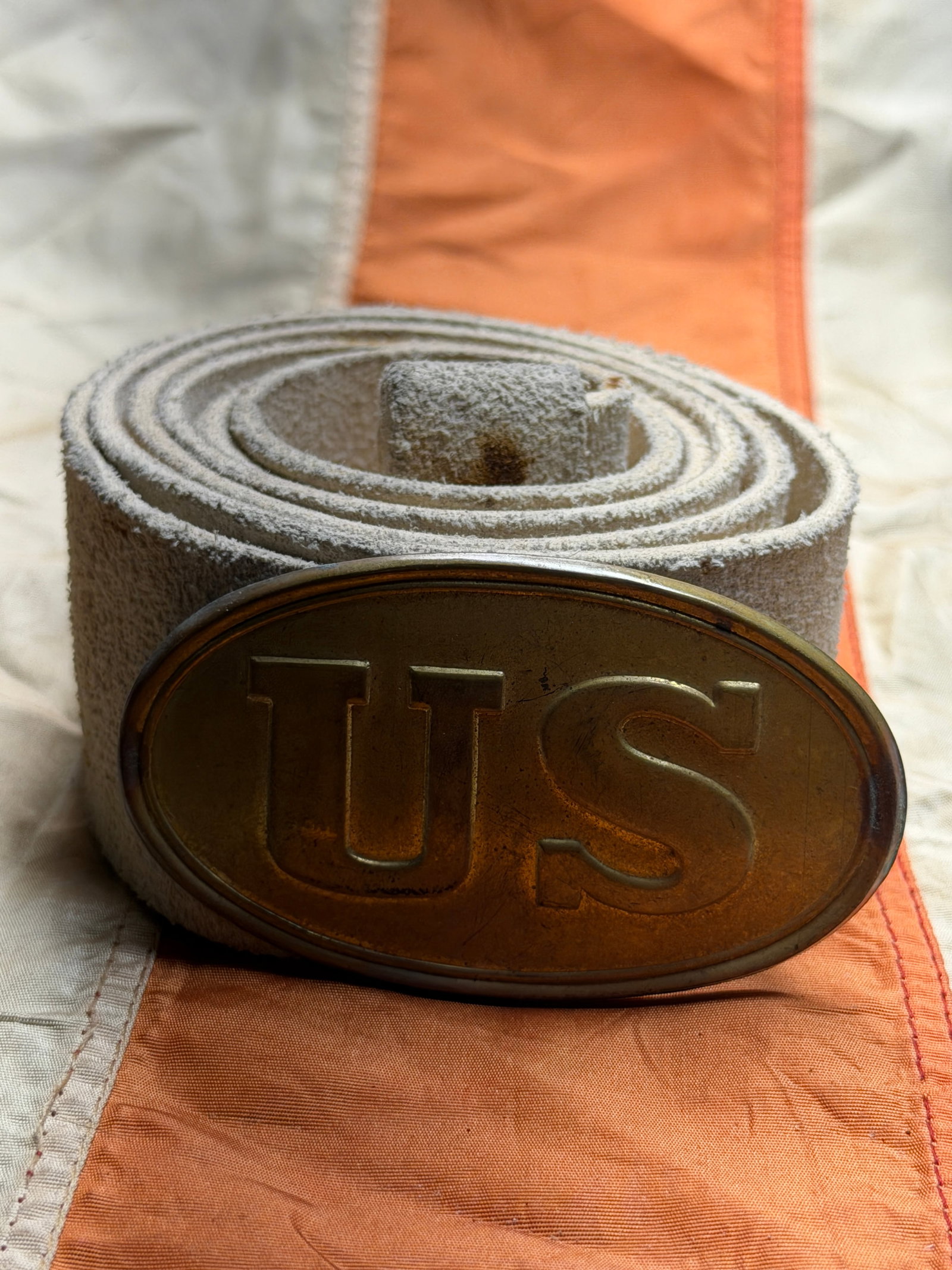 Civil War United States Oval Belt Plate with Leather Waist Belt (1 of 3)