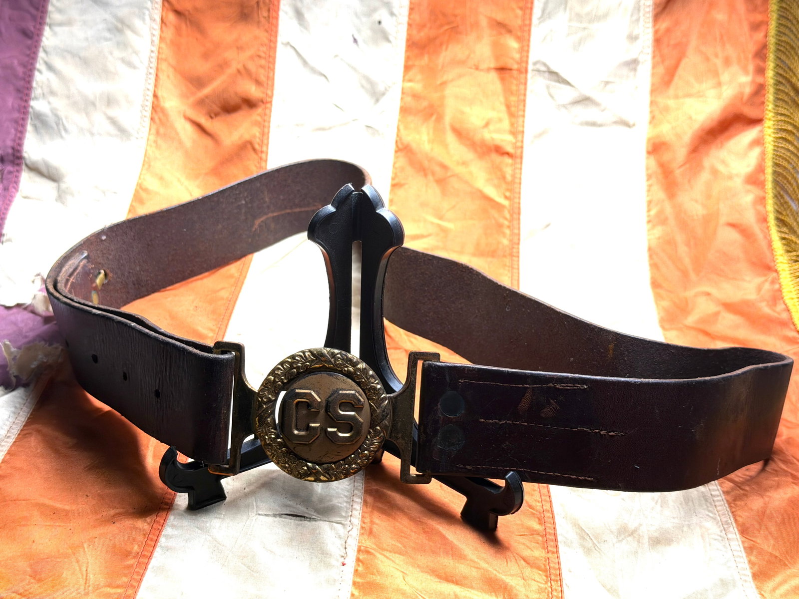 Civil War Confederate States Infantry Waist Belt and “CS?? Plate (1 of 3)
