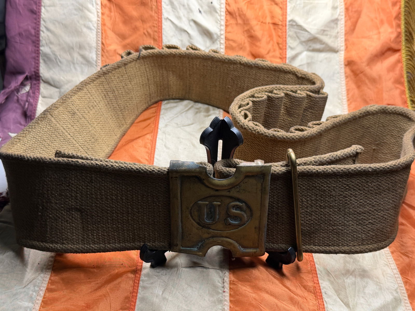 Civil War United States Army Enlistedman’s Waist Belt with M1881 “Mills?? Patent Buckle (1 of 5)