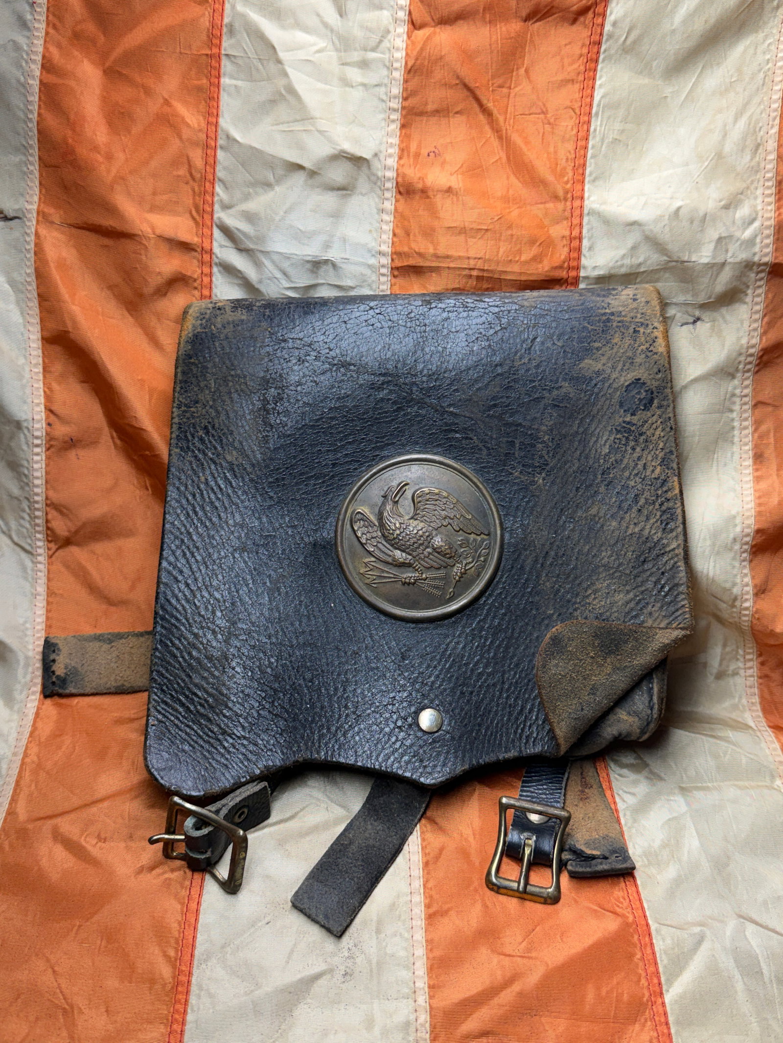 U.S. Civil War Union Infantry Cartridge Box – Eagle Breast Plate, Black Leather (1 of 6)