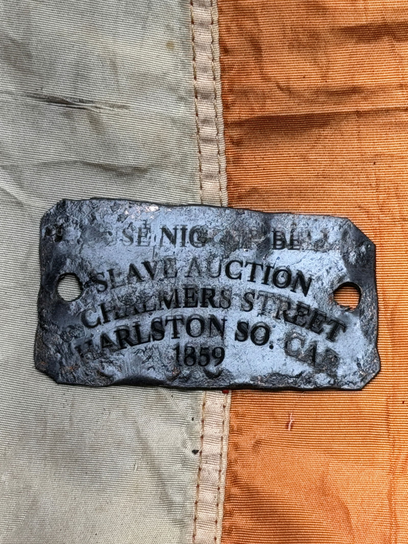 1859 Charleston, South Carolina Slave Auction Identification Tag (1 of 4)