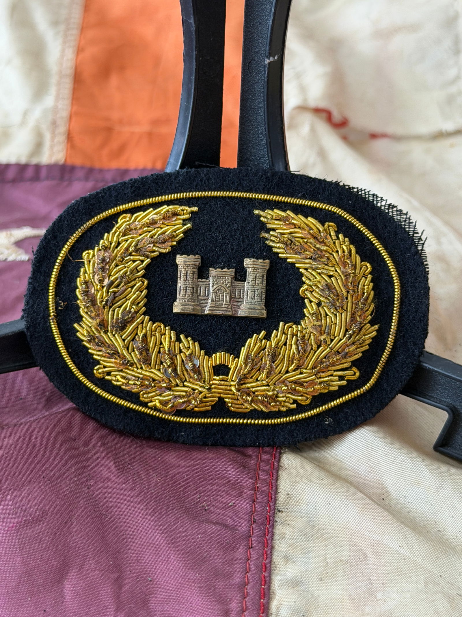 Civil War Union Corps of Engineers Bullion Wreath Headgear Insignia By Schuyler Hartley & Graham (1 of 5)