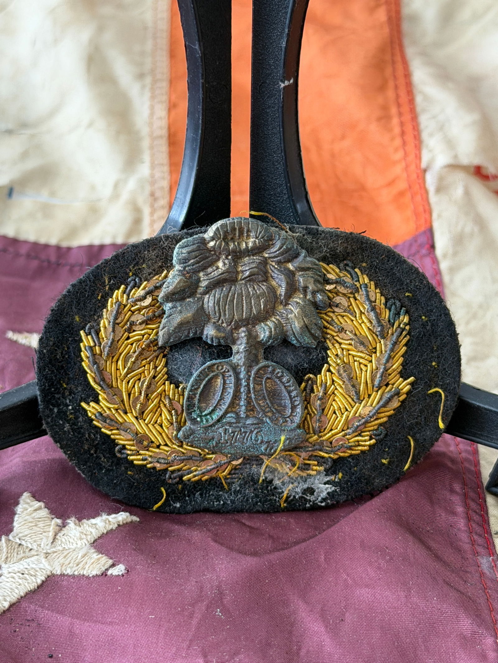 Civil War Confederate South Carolina Kepi Hat Plate with Palmetto Tree Emblem (1 of 5)