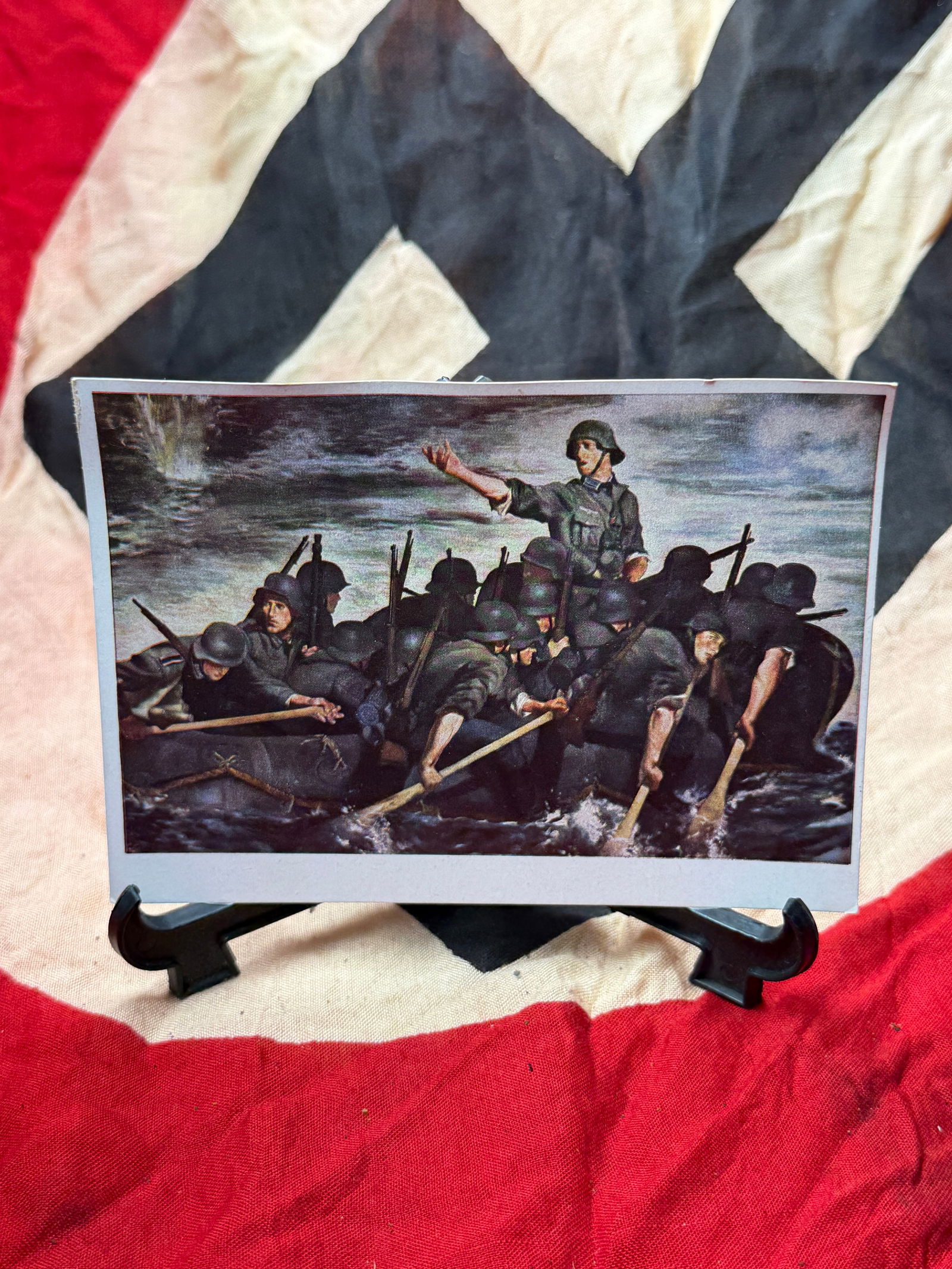 Mobilization and Myth: Propaganda Postcard from Nazi Germany, 1940: This illustrated postcard, produced and distributed in Munich in May 1940, exemplifies the visual language of National Socialist propaganda during the early years of the Second World War. The front de