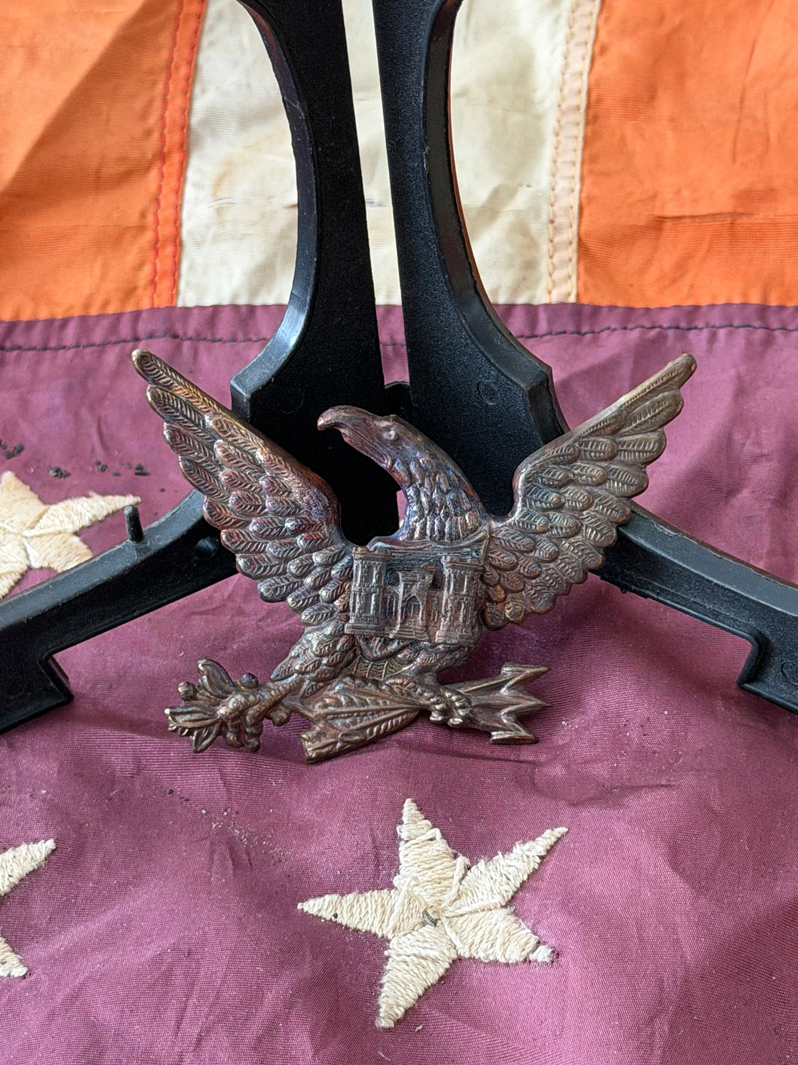 Civil War Confederate Engineer Eagle Insignia – Cast Brass, Richmond-Style, Dug Patina (1 of 5)