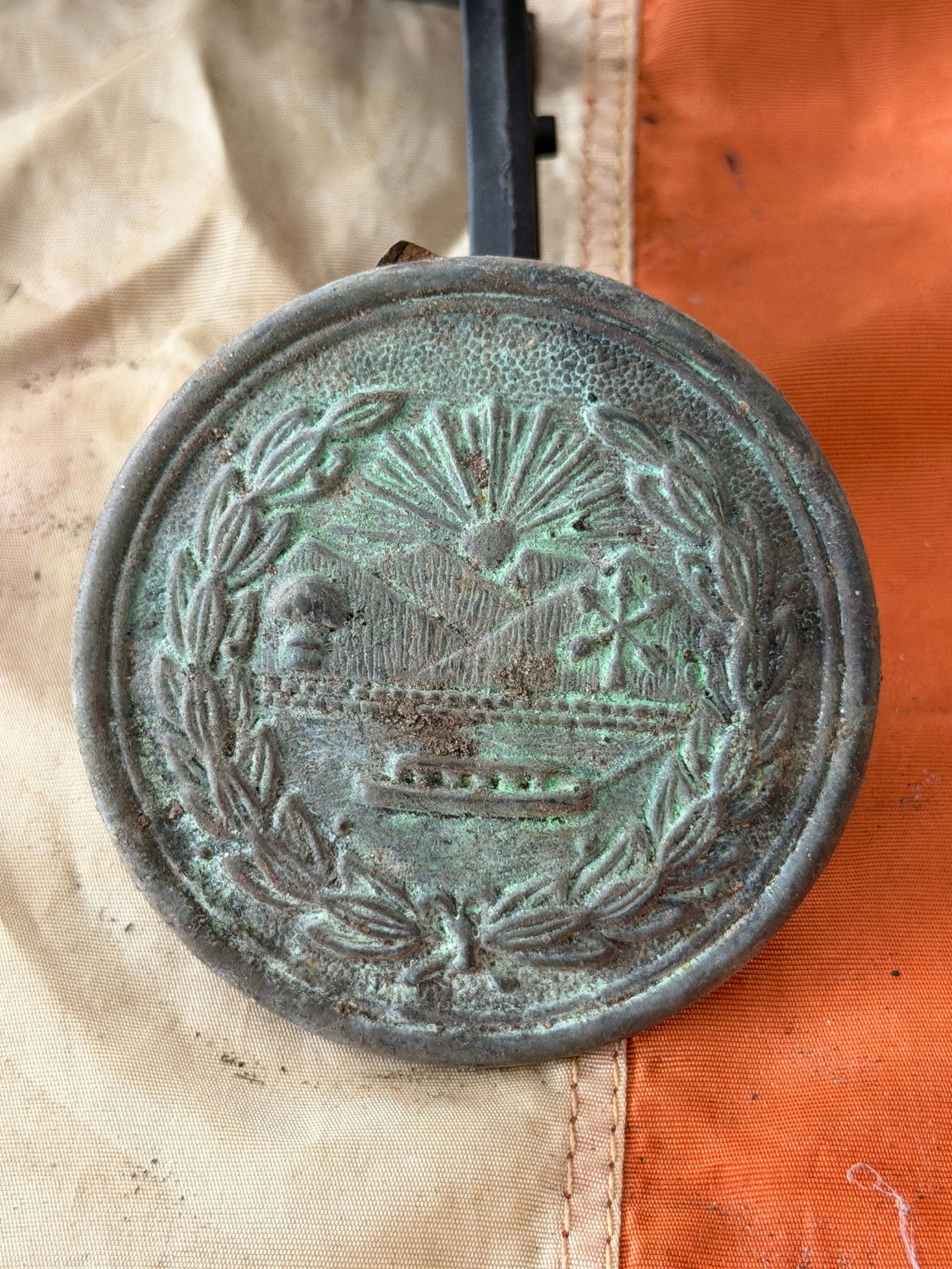 Union Ohio Breast Plate, American Civil War - Gettysburg, PA: This cast lead breast plate dates to the American Civil War (1861–1865) and is associated with Union soldiers from the state of Ohio. Breast plates were worn suspended from shoulder straps and posit