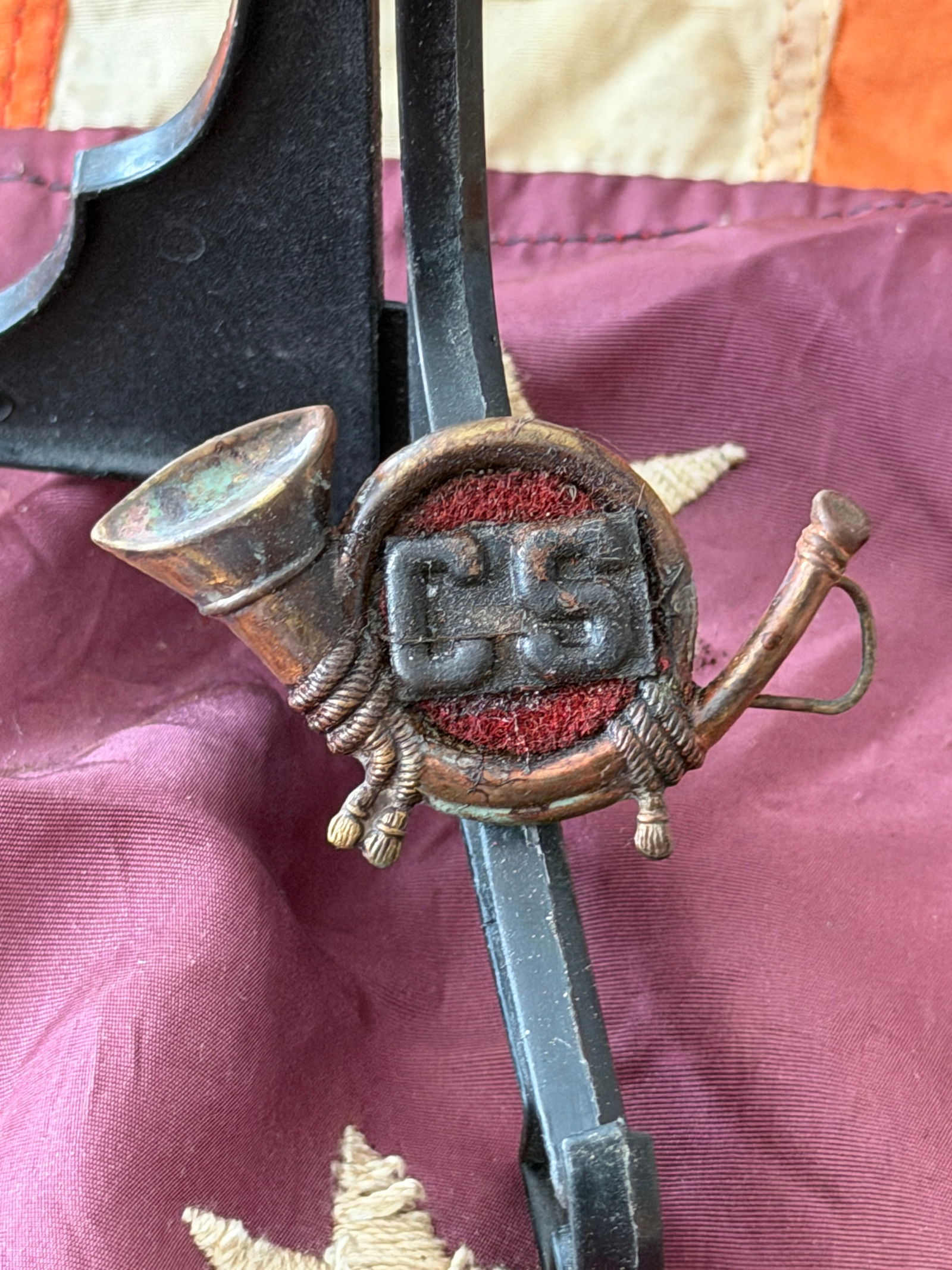 Civil War Confederate States Navy Headgear Badge (CSN): This rare Confederate States Navy (CSN) headgear badge is a piece of Southern naval uniform insignia from the American Civil War. The badge features the raised intertwined initials “CS” set on