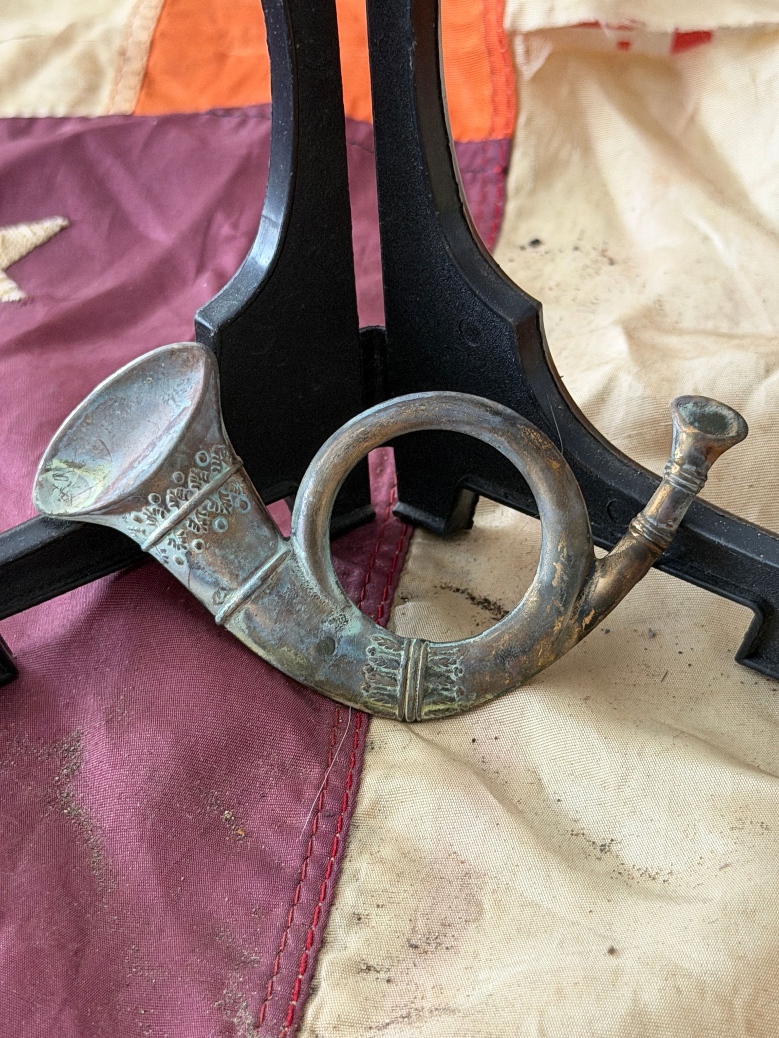 Civil War Infantry Bugle (Horn) Cap Insignia: American Civil War–era infantry cap insignia is formed in the shape of a hunting horn or bugle, the long-standing symbol of infantry service. Worn on forage caps and dress headgear by enlisted soldi