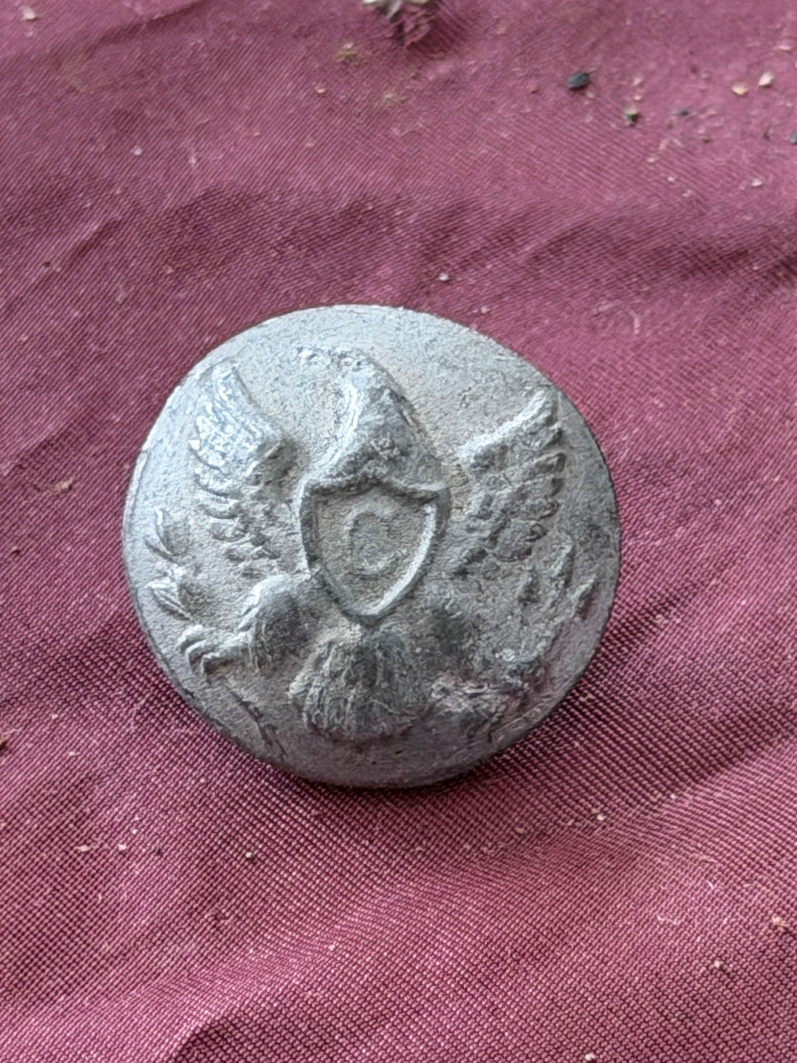 Civil War Union Cavalry Coat Button by Waterbury Button Company: Civil War Union Cavalry Coat Button by Waterbury Button Company. Note: In-house shipping is available on all items sold by us. We do combine shipping on multiple lots. Your items will be shipped appro