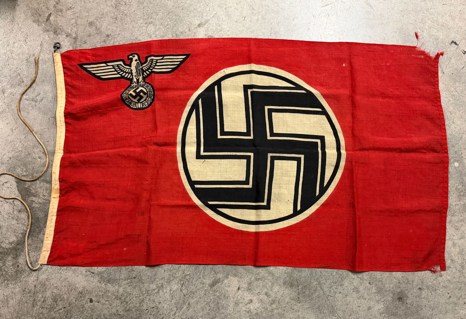 Vet Bring Back WW2 National Socialist German Workers’ Party Flag (Third Reich), c. 1933–1945: Vet Bring Back WW2 National Socialist German Workers’ Party Flag (Third Reich), c. 1933–1945 With COA. Comes with a COA from our company. This flag bears the emblematic design of the National Soci