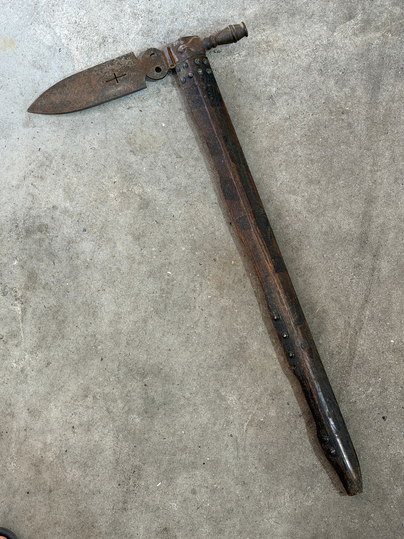 1800's Native American Spontoon Pipe Tomahawk with Knife Blade (1 of 10)