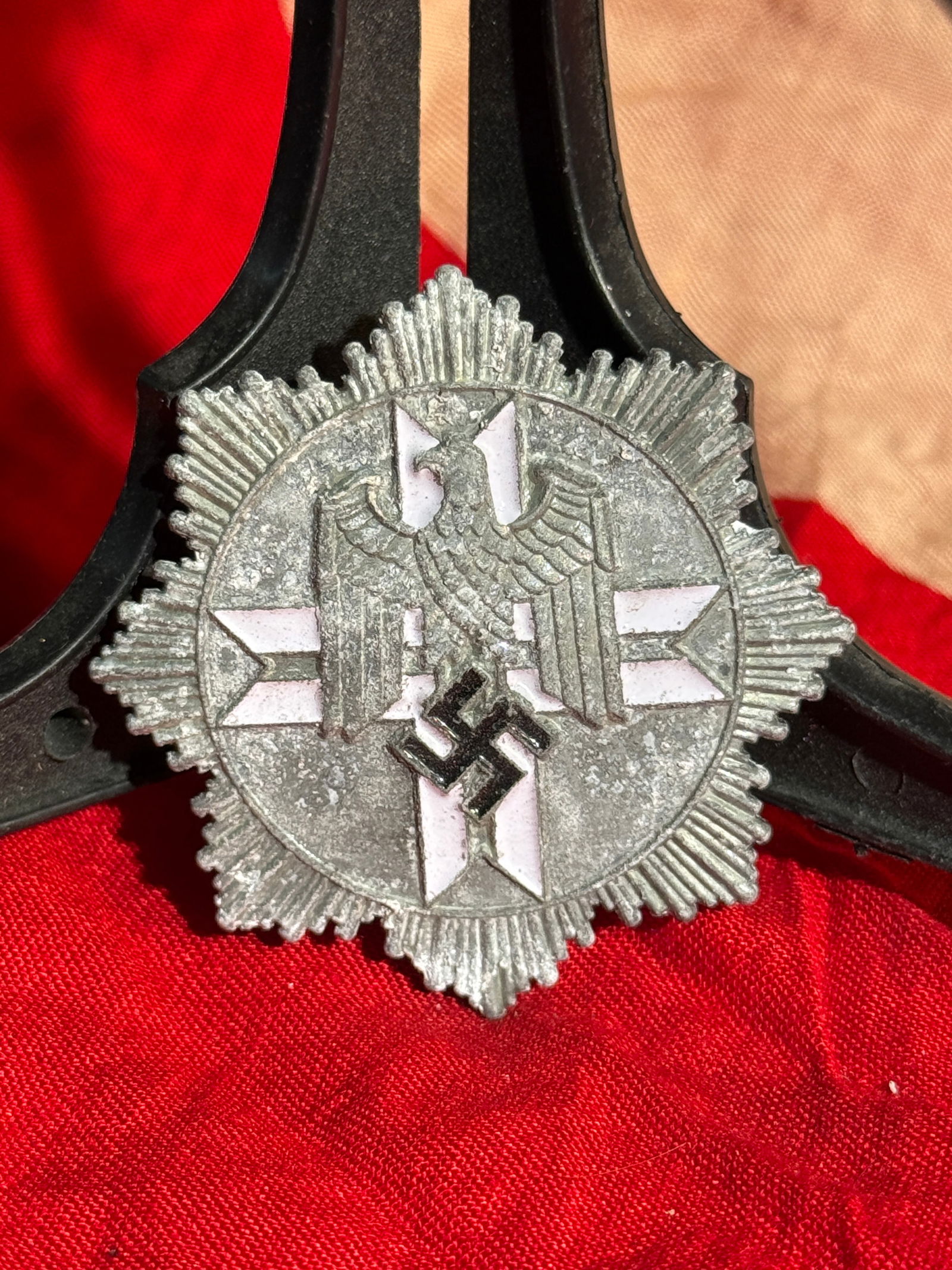 WW2 German War Merit Cross 1st Class with Swords (Kriegsverdienstkreuz I. Klasse mit Schwertern): German War Merit Cross, First Class with Swords, awarded during the Second World War to military personnel and civilians for distinguished service to the German war effort that did not involve direct