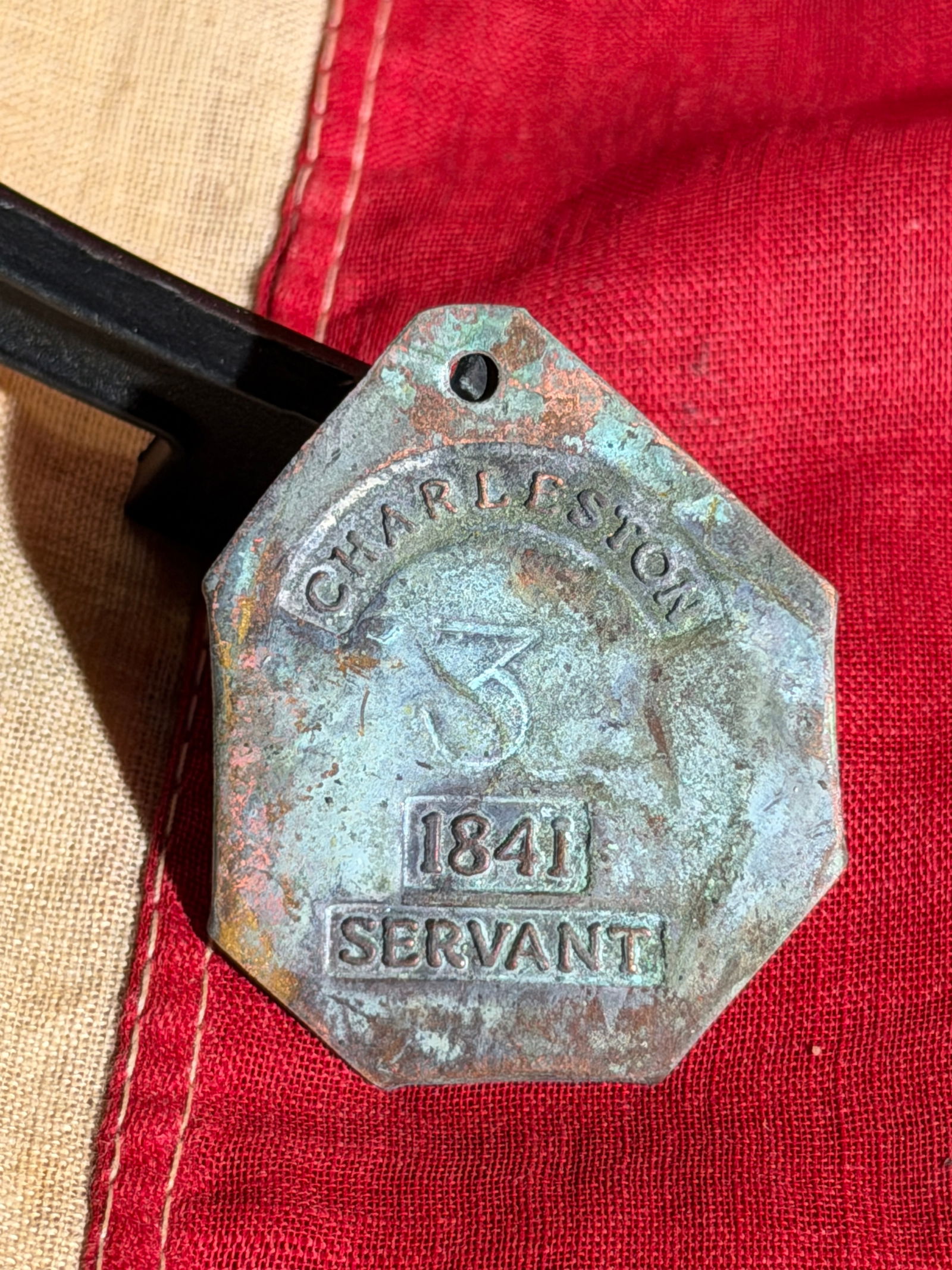 Slave Hire Badge for a Domestic Servant, Charleston, South Carolina (1841) (1 of 3)