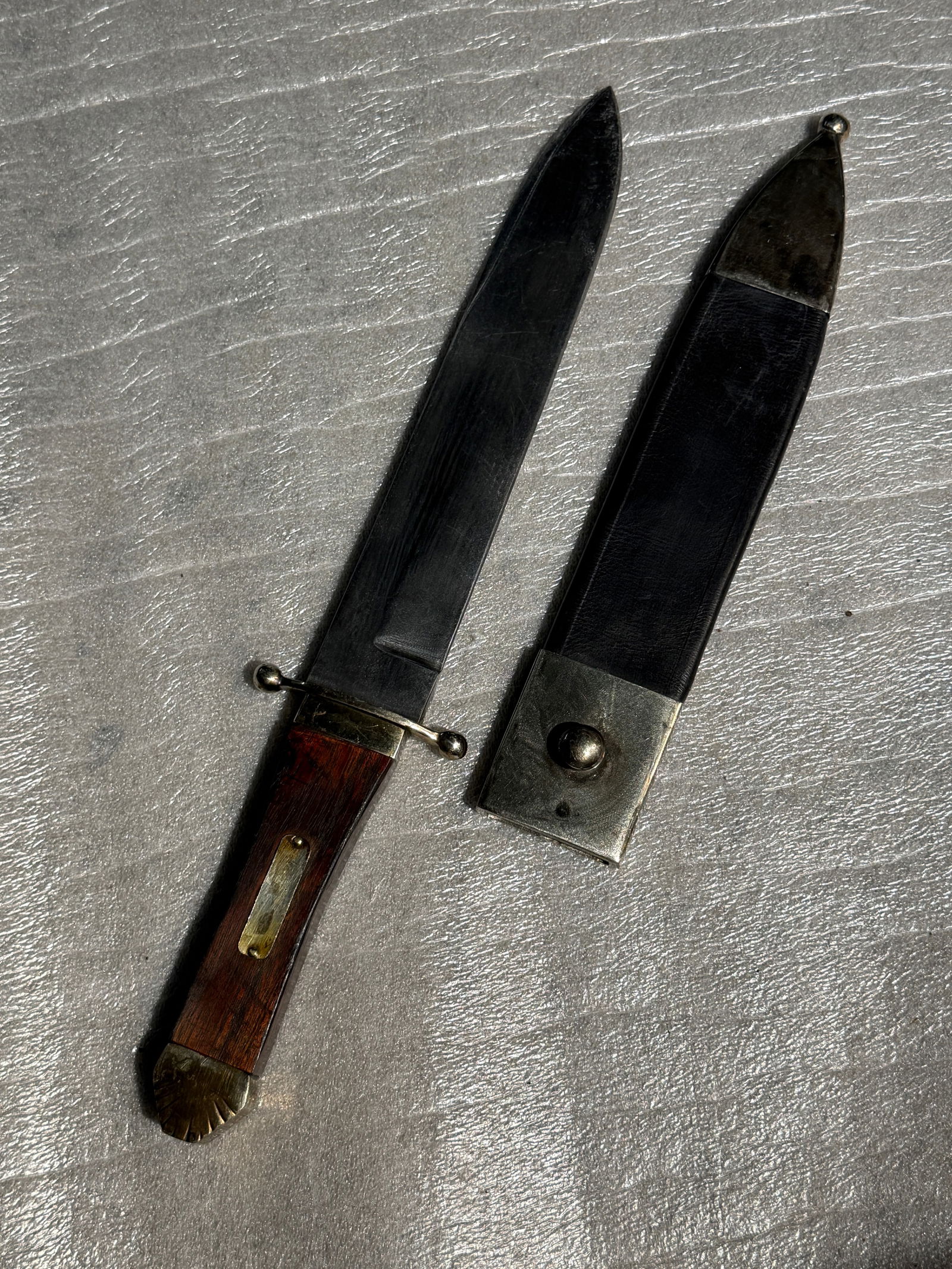 Antique 19th Century Bowie Knife by Rose – New York – With Original Leather Sheath (1 of 7)