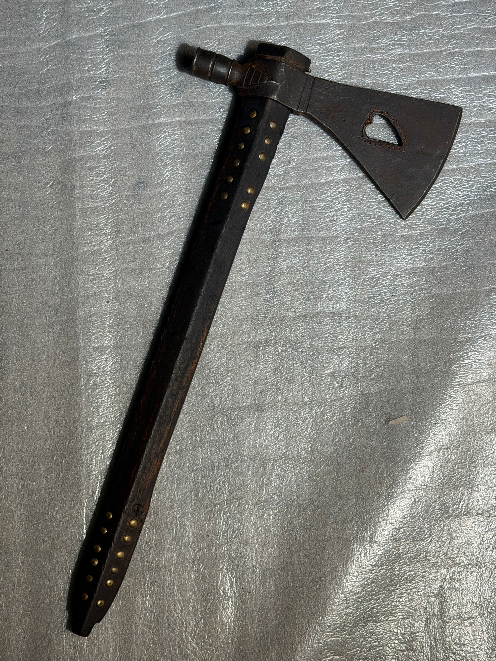 1800's Native American Pipe Tomahawk – Heart Cutout Head Used By Cherokee Indians (1 of 6)