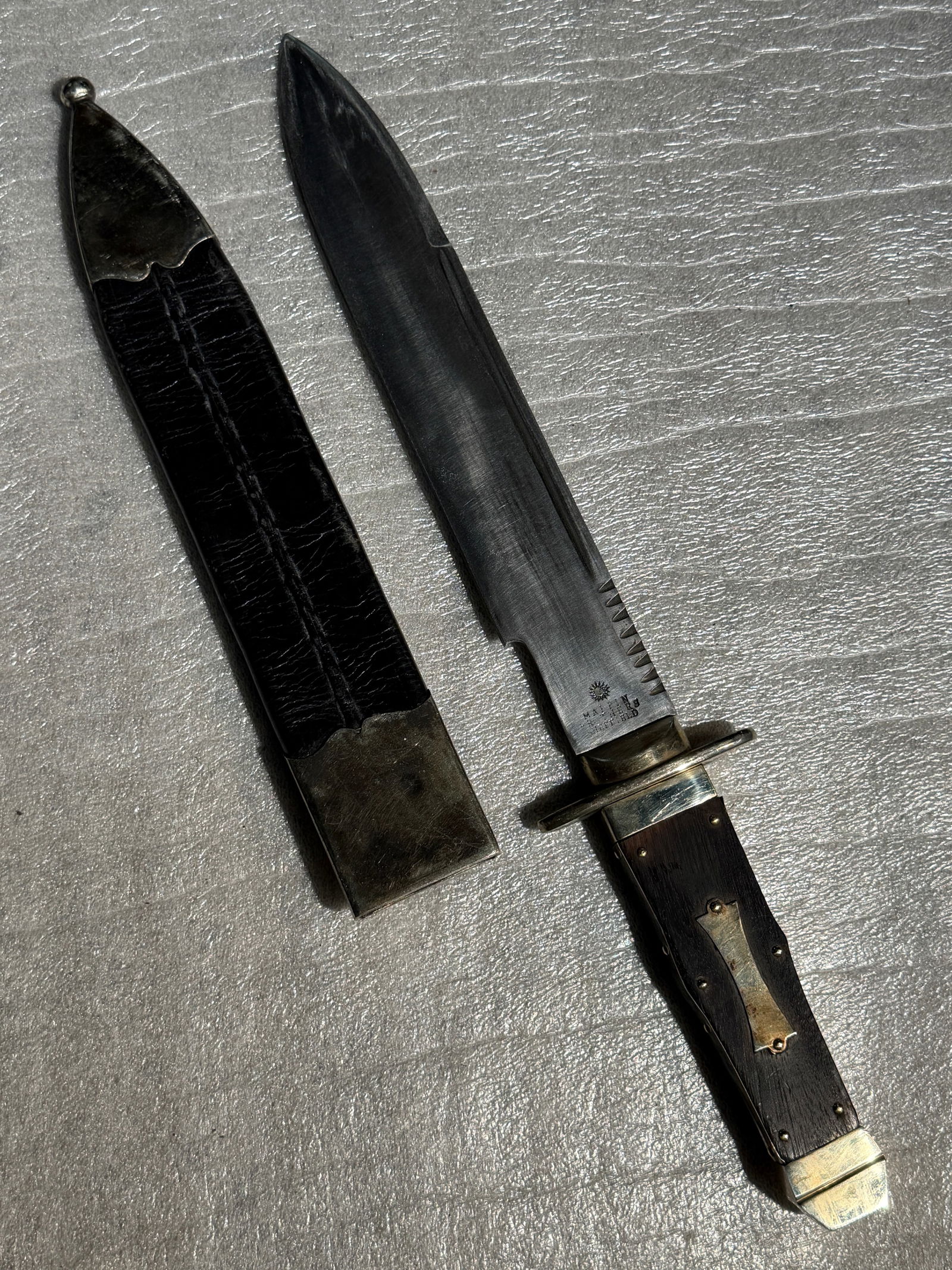 Civil War Era Mappin Brothers Sheffield Bowie Knife w/ Original Leather Sheath (1 of 7)