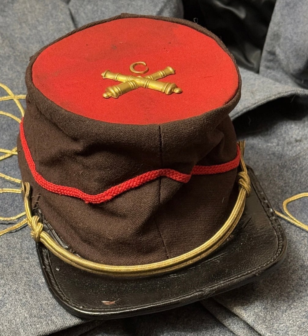 AUTHENTIC CIVIL WAR CONFEDERATE CSA HEAVY ARTILLERY CO. C FORAGE CAP HAT KEPI (1 of 9)