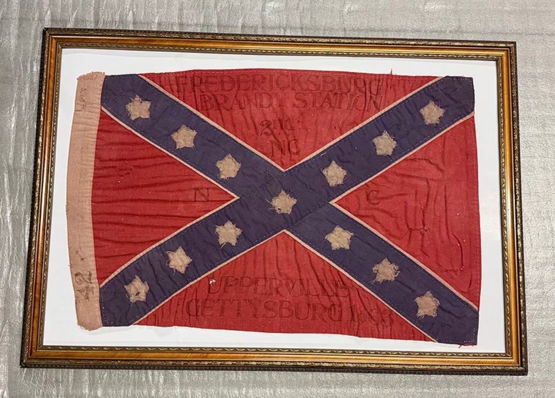Civil War Battle Flag of the 2nd North Carolina Cavalry, Confederate States of America, 1861–1865 (1 of 10)