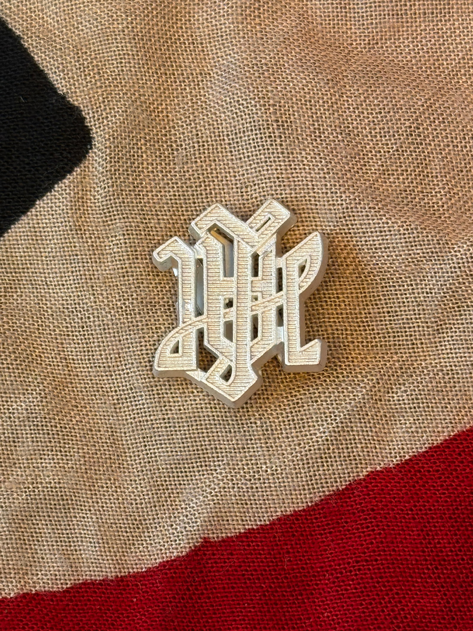 WWII German LAH (Leibstandarte Adolf Hitler) Monogram Shoulder Board Insignia – Aluminum Slip-On (1 of 3)