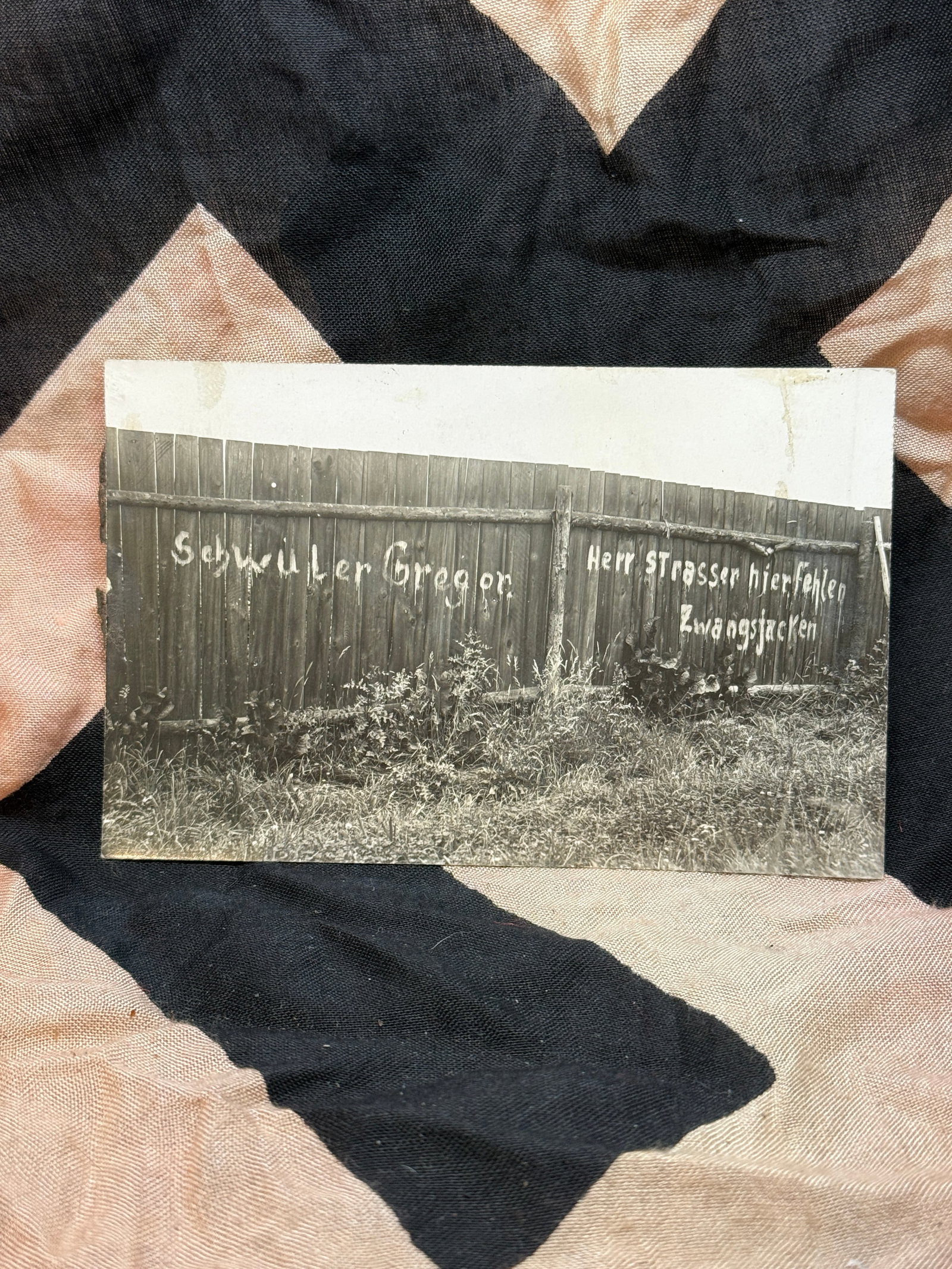 WWII German Photograph with Anti-Nazi Graffiti, c. 1939–1945 (1 of 2)