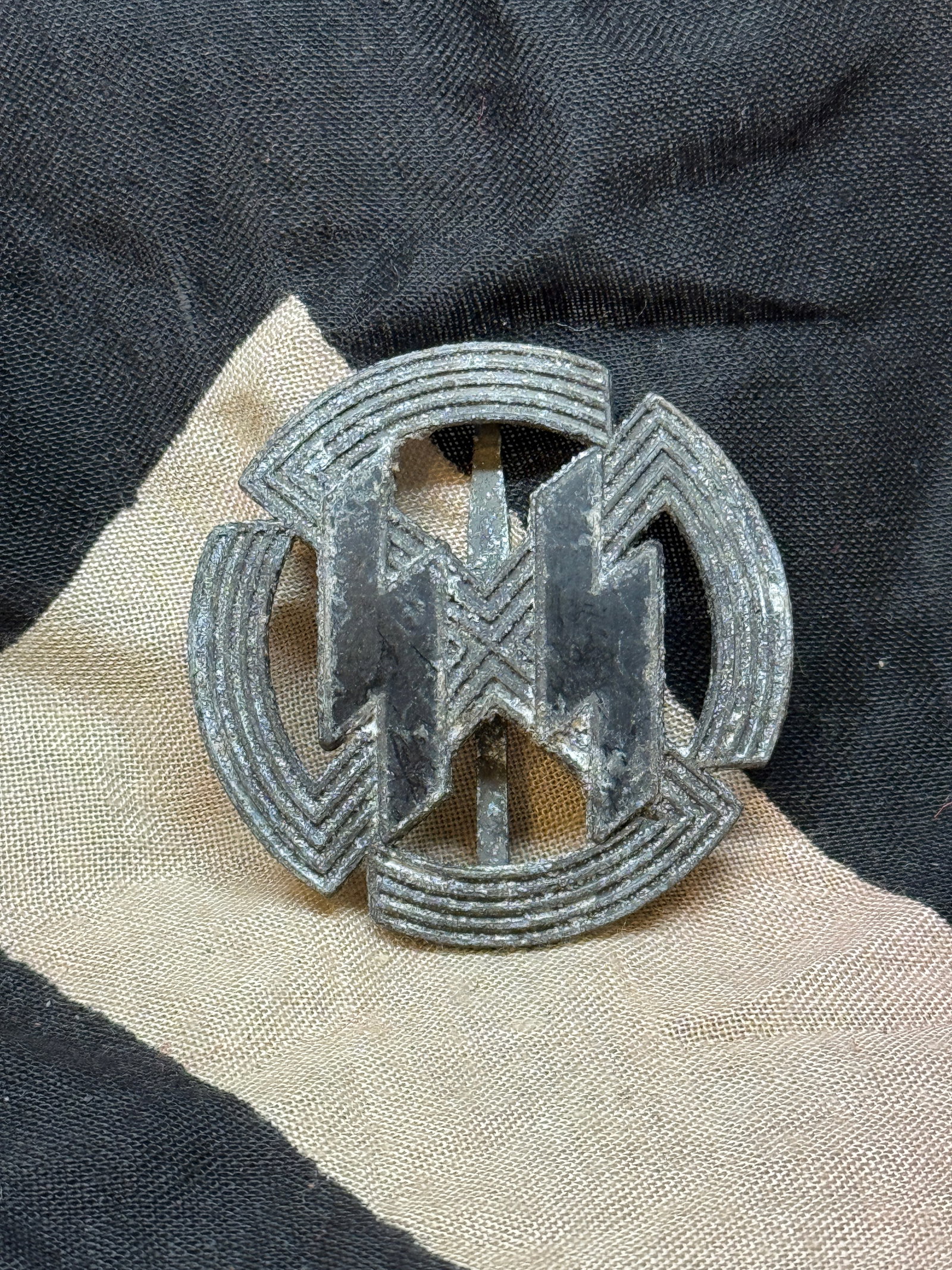 WW2 SS Germanic Proficiency Runes Badge, Bronze Grade (Germanic SS Proficiency Award): This badge is identified as a Germanic Proficiency Runes Badge in bronze, awarded within the Waffen-SS to recognize achievement in physical fitness, field skills, and ideological training among German