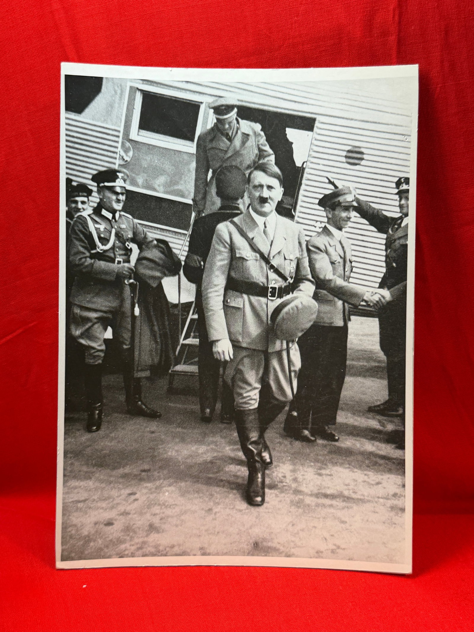 WW2 German Pictures Of Adolf Hitler Disembarking from Aircraft with German Officers, c. (1 of 6)