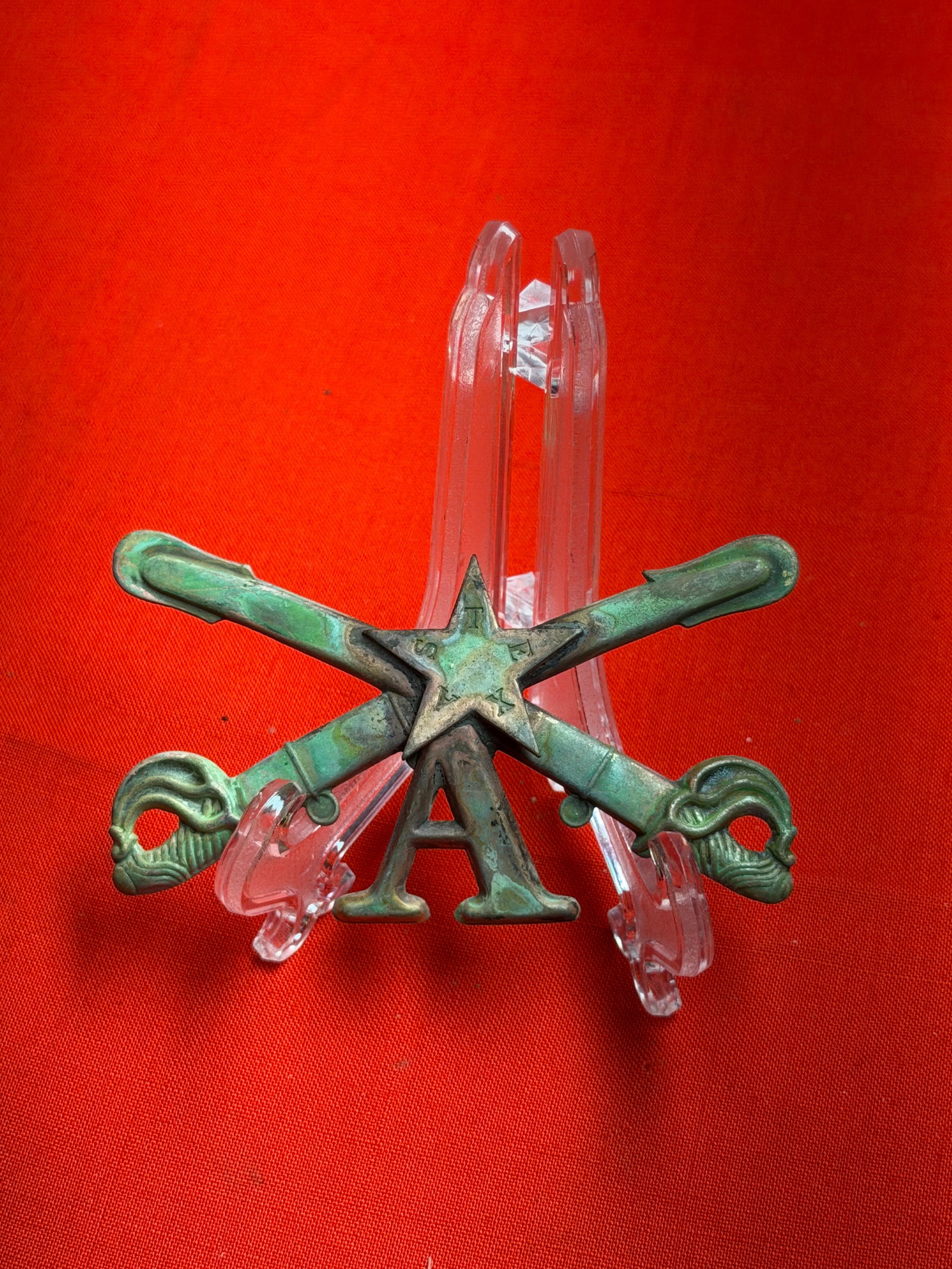 Indian Wars Era 7th Cavalry Crossed Sabers Badge Custer Style Texas Star “A?? Insignia (1 of 4)