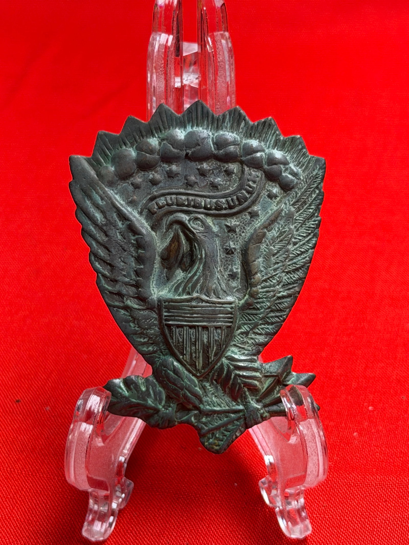 Civil War Style Union U.S. Eagle “E Pluribus Unum?? Slouch Hat Side Insignia Badge (1 of 3)