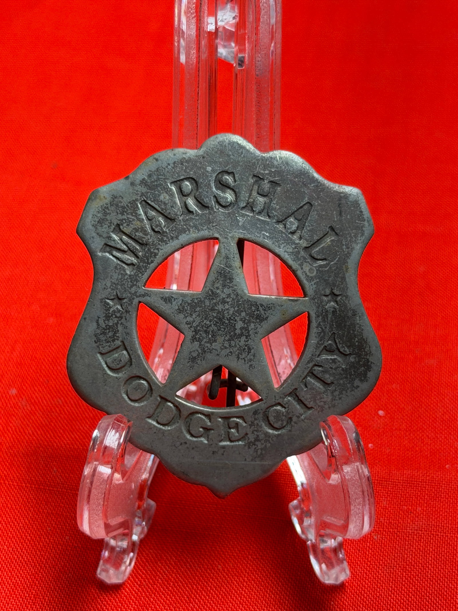 Vintage Dodge City Marshal Badge Western Lawman Style Metal Badge (1 of 3)