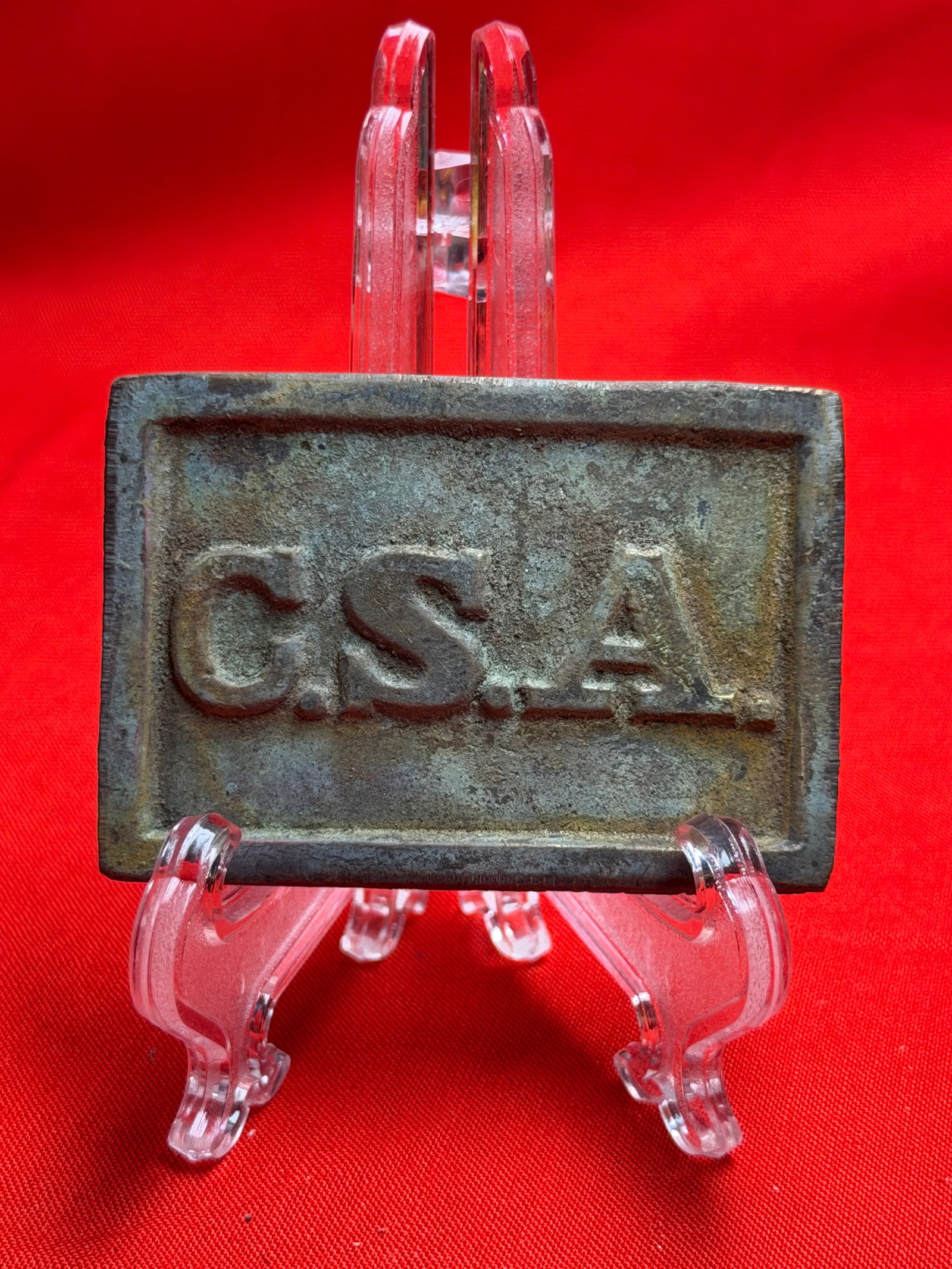 Civil War C.S.A. Rectangular Plate Civil War Confederate Style Belt Plate Marked Olustee, Florida (1 of 4)