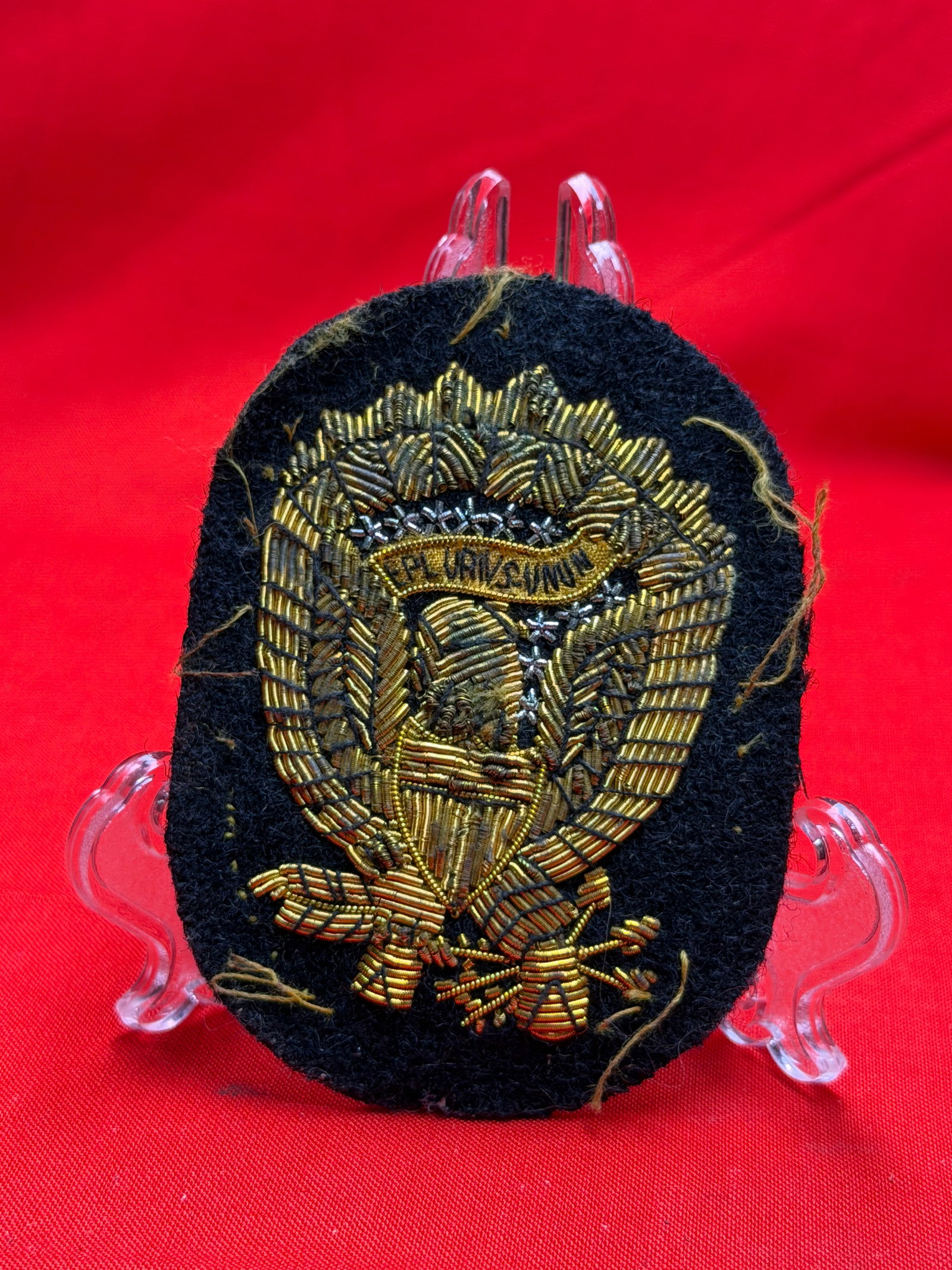 Civil War Union Hardee Hat Bullion Eagle Badge Marked Schuyler, Hartley & Graham (1 of 3)