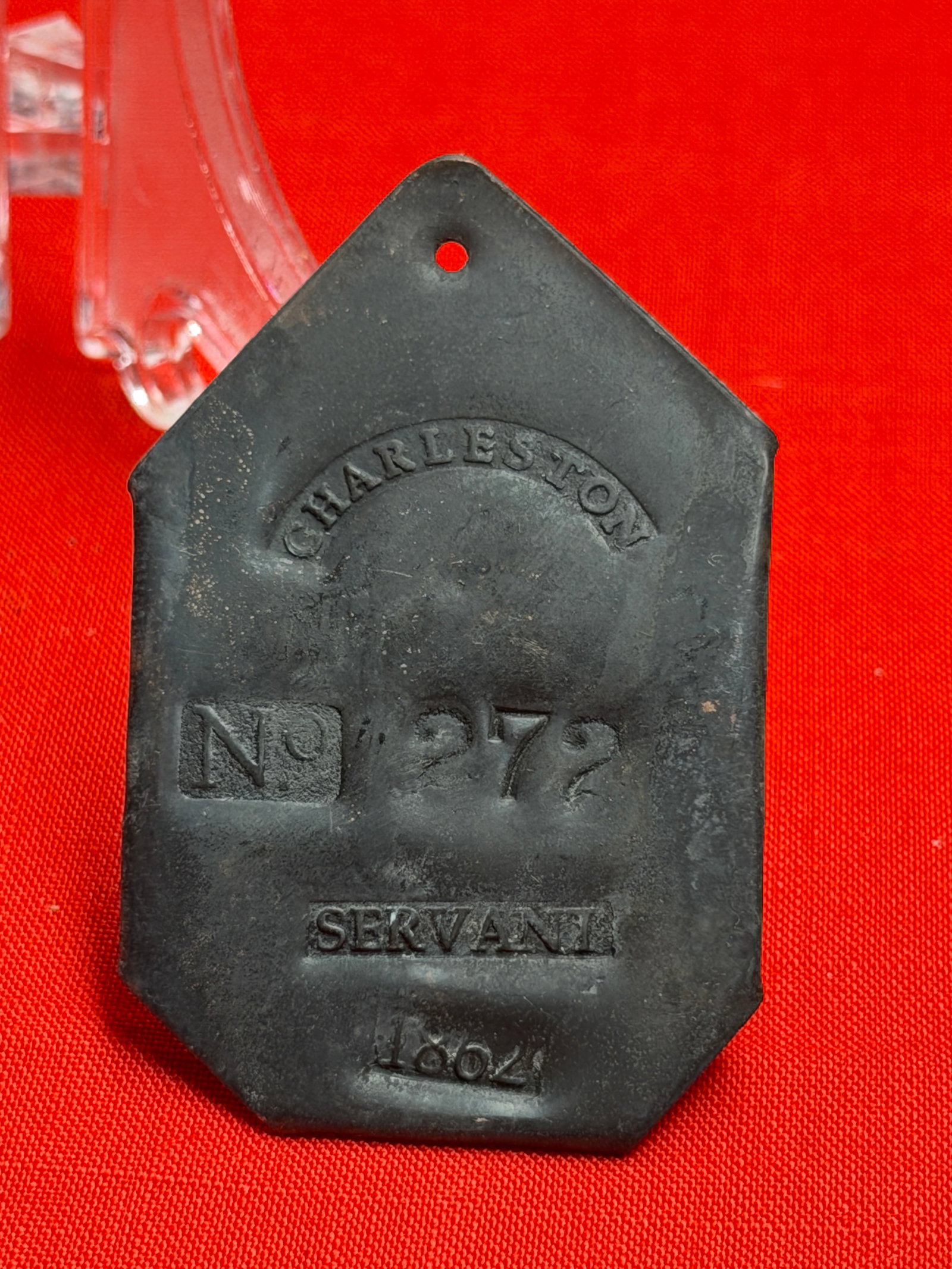 Charleston Servant Identification Tag Slave Tag No. 272 Dated 1862 (1 of 3)
