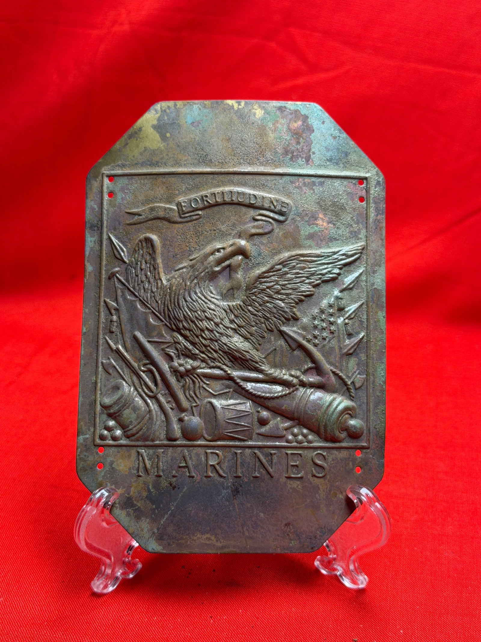 19th Century U.S. Marines Eagle “Fortitudine?? Shoulder Belt Plate Dug Fort Tompkins Staten (1 of 6)