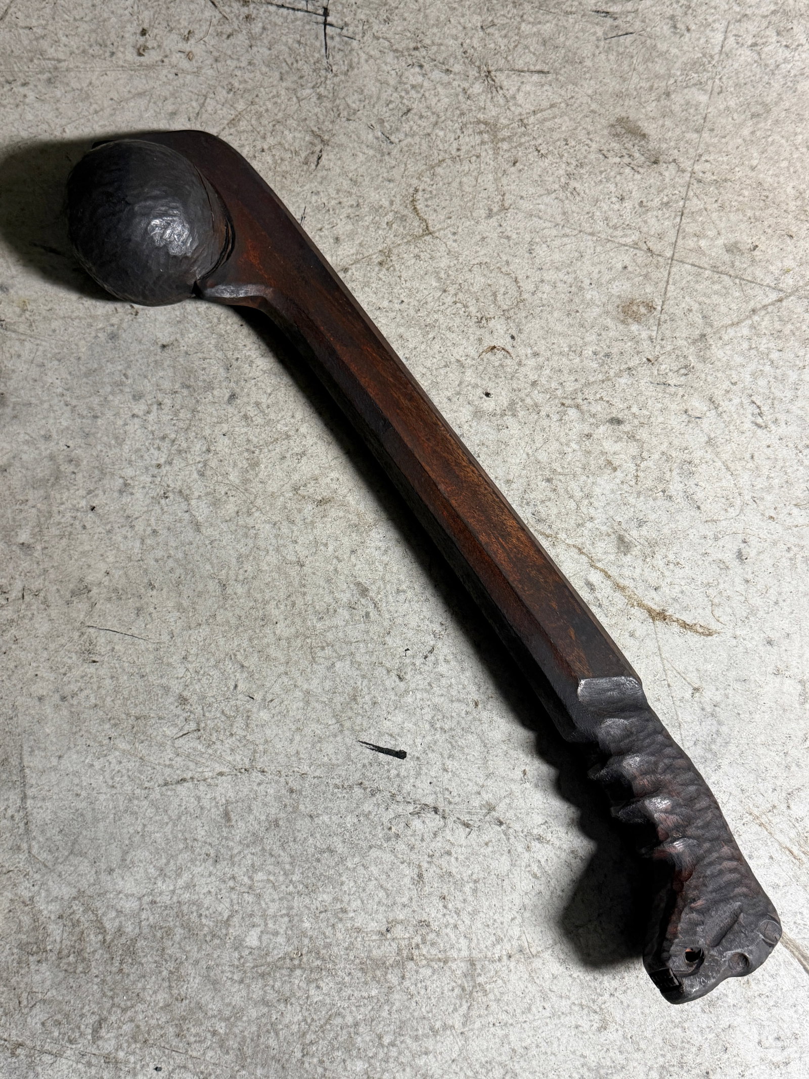 1800's Effigy-Handled Ball-Head War Club, Native American, 19th Century (1 of 8)
