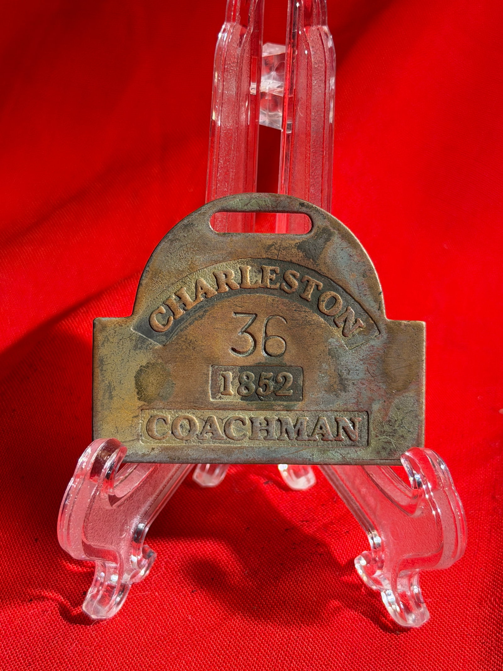Charleston Slave Coachman Servant Tag Id #36 Dated 1852 (1 of 3)