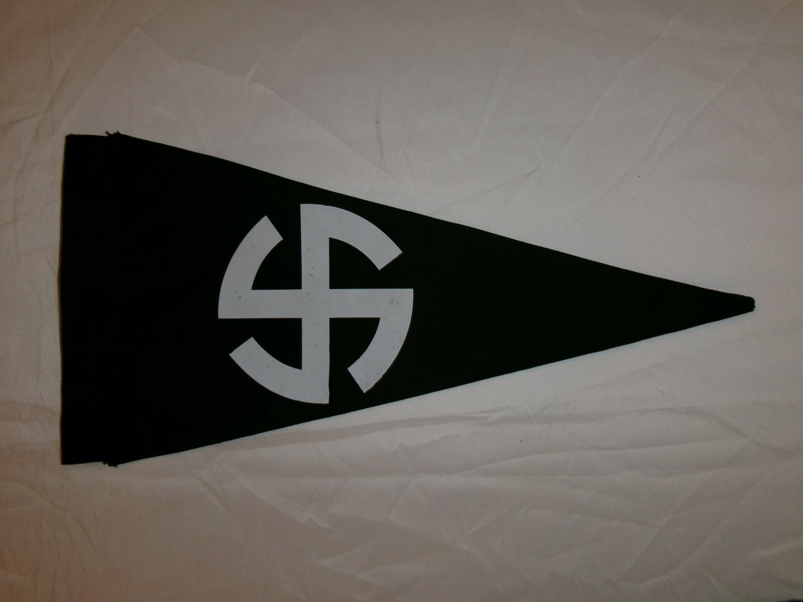 WWII German Organization SS Pennant (Black Field with White Emblem) (1 of 3)
