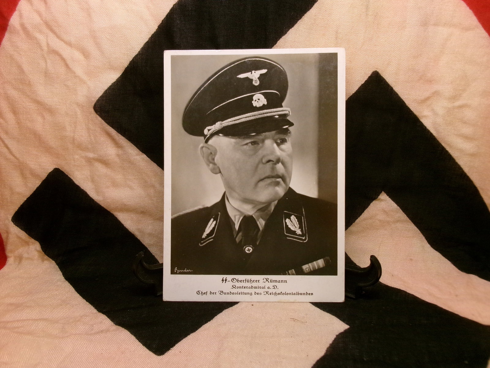 WWII German SS Portrait Postcard – SS-Oberführer Rümann (1 of 5)