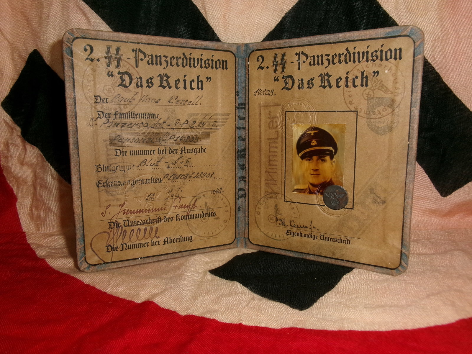 WWII Waffen-SS Identification Booklet, 2nd SS Panzer Division “Das Reich (1 of 5)
