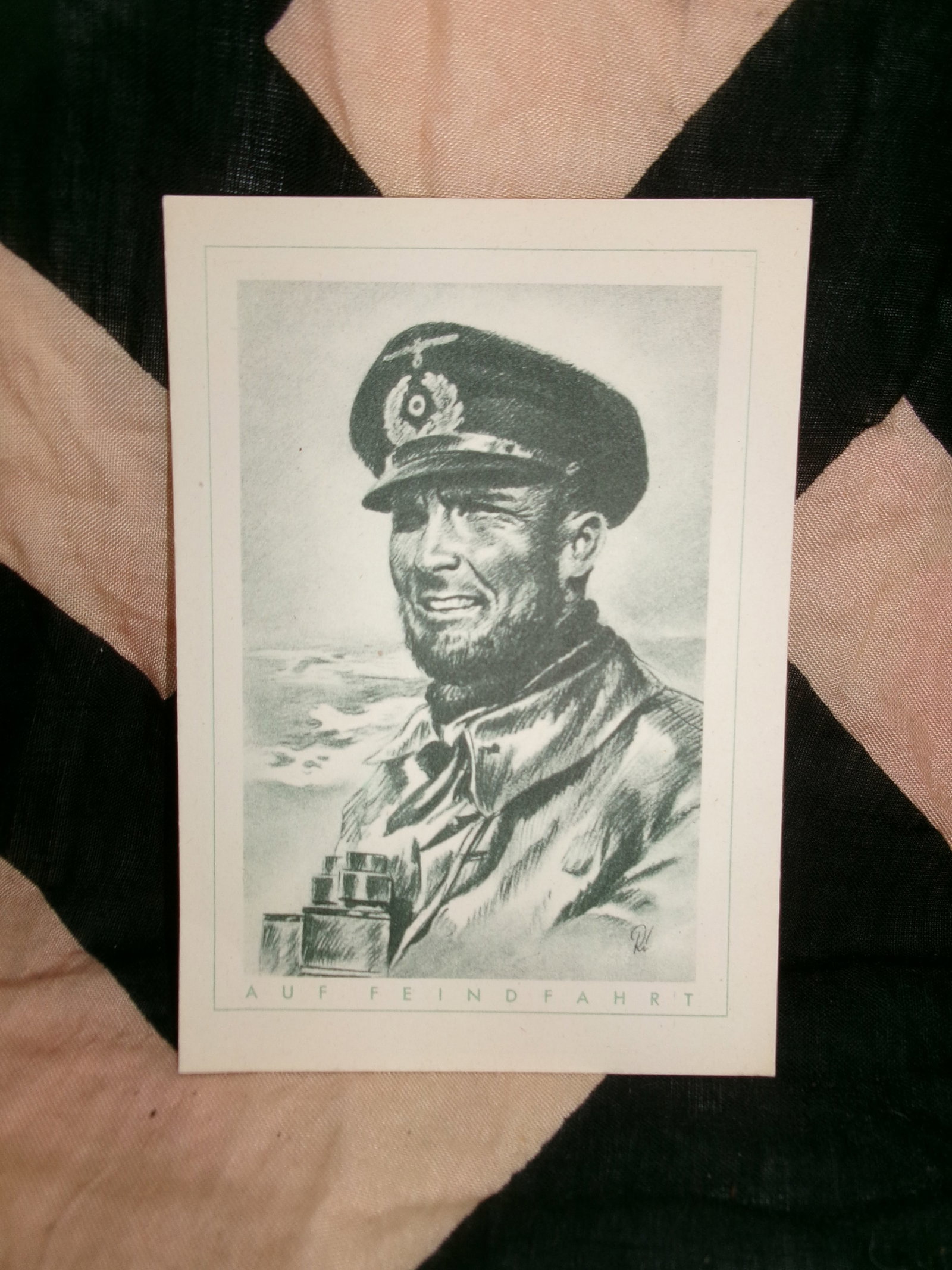 WWII German Naval Propaganda Postcard – “Auf Feindfahrt?? (On Enemy Patrol) (1 of 3)