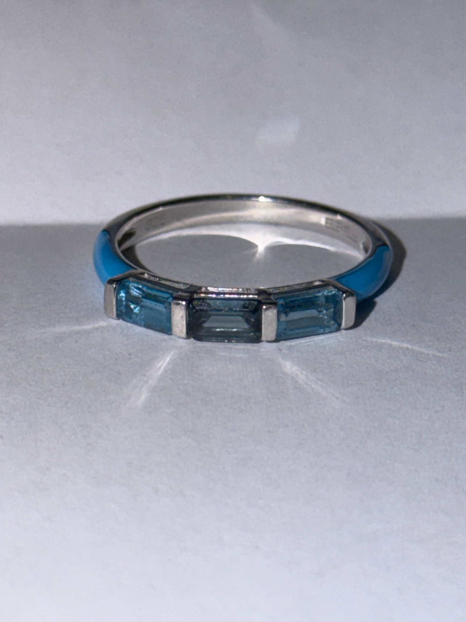 Effy Collection Blue & White Stones Sterling Silver Ring Sz 6 (1 of 3)