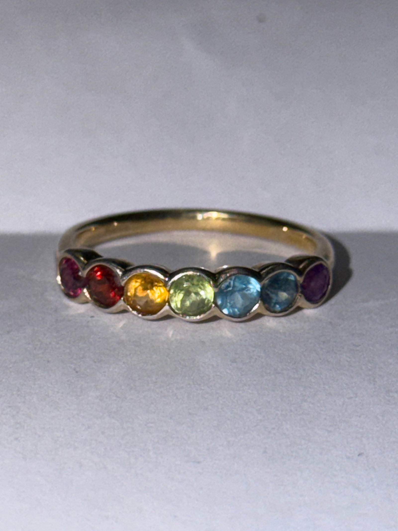 Effy Collection Multi Stone Sterling Silver Gold Tone Ring Sz 6 (1 of 3)