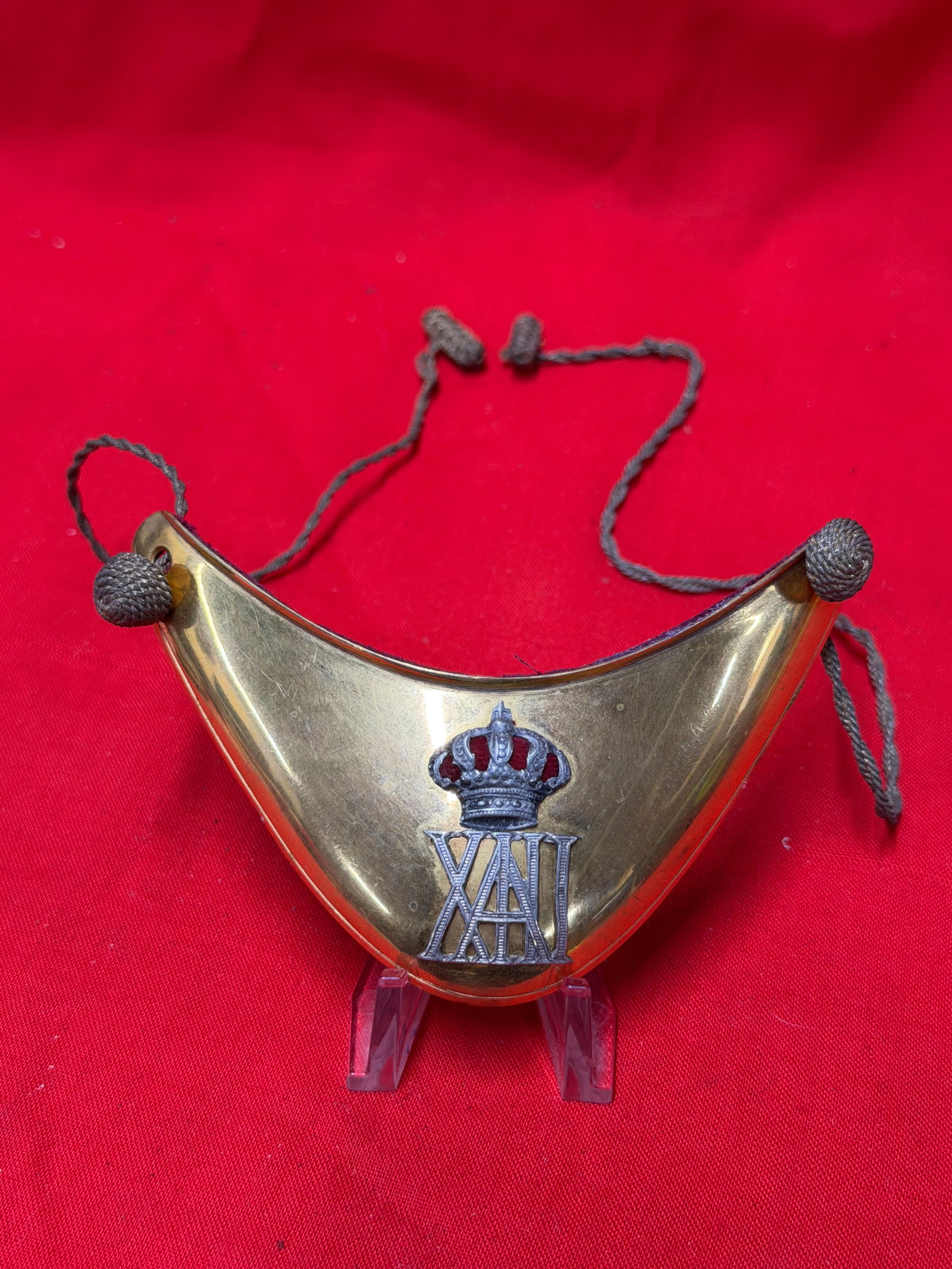 Revolutionary War Style Brass Gorget Crown XIII Military Officer Neck Armor (1 of 7)