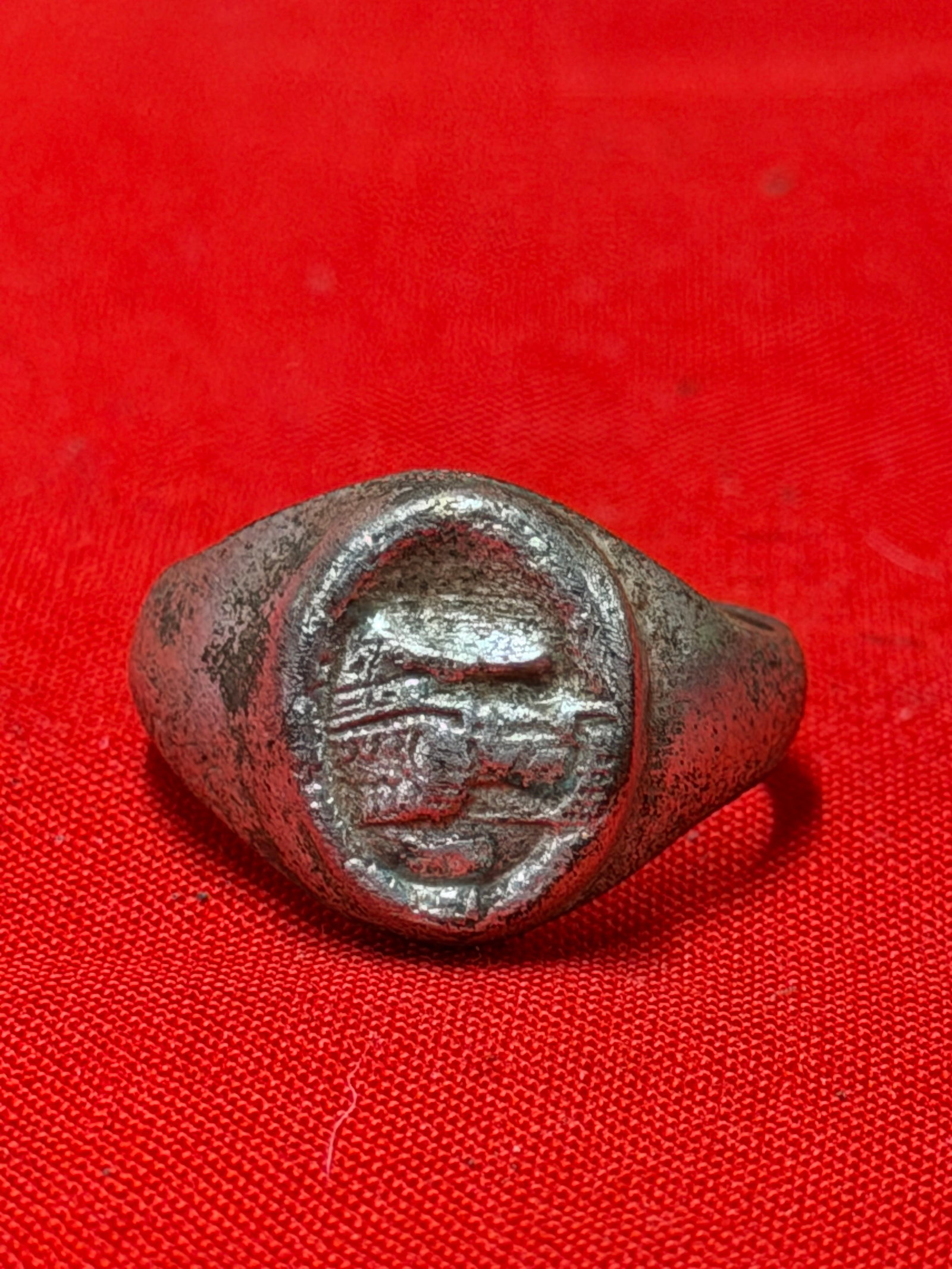 WW2 German Panzer Tanker Soldier Ring Military Trench Art Style: WW2 German Panzer tanker style ring featuring a raised soldier head design to the face of the ring. In our opinion, this piece displays period-inspired military styling associated with German armored 