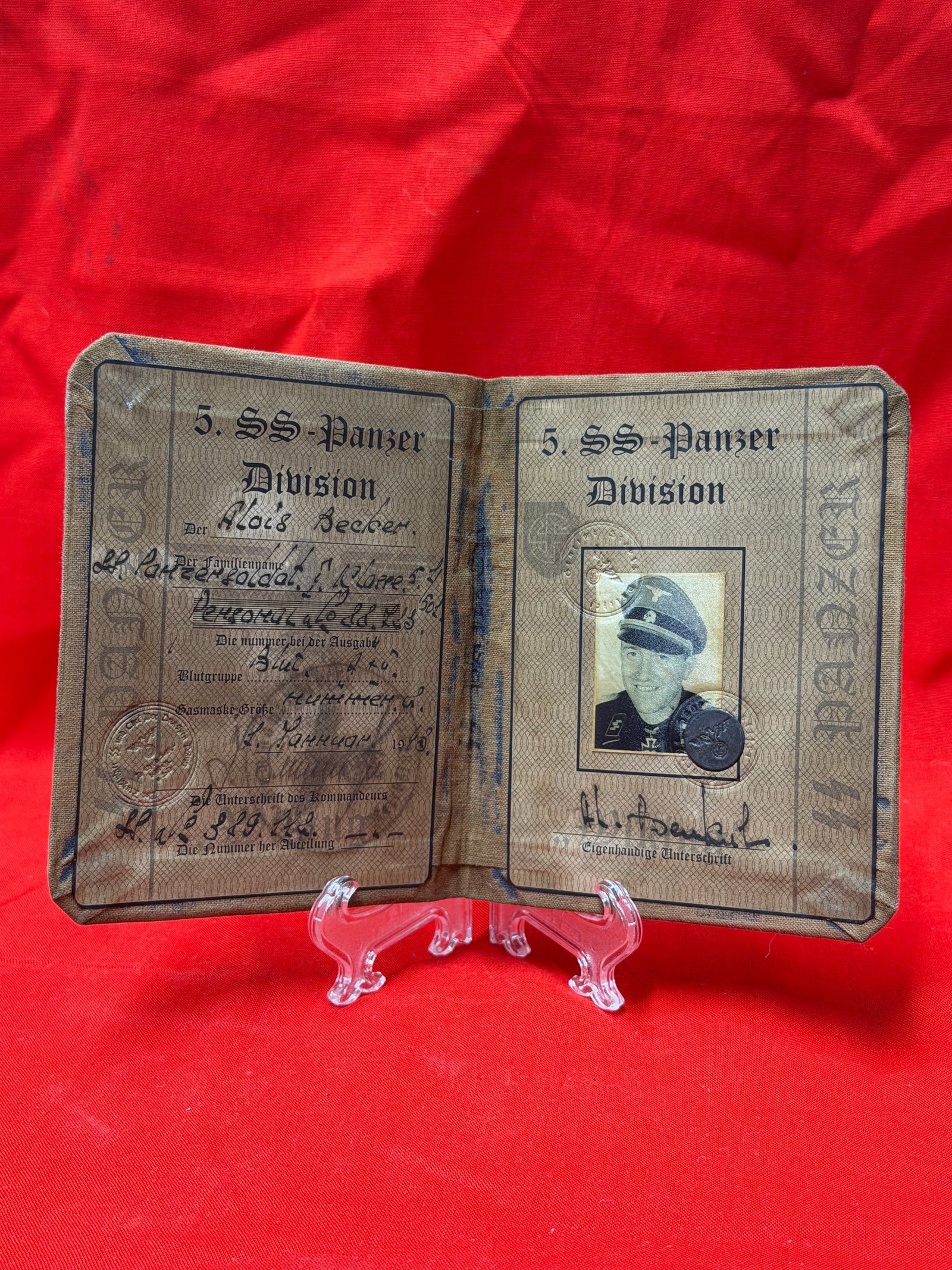 WWII German 5th SS Panzer Division “Wiking?? Soldbuch Identification Booklet With Photograph (1 of 8)